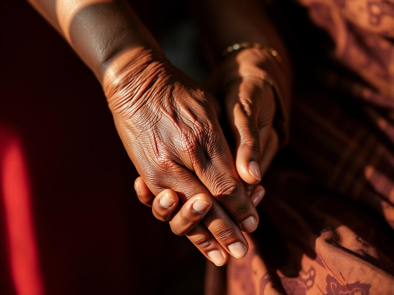 Intergenerational hands held in care (placeholder image)